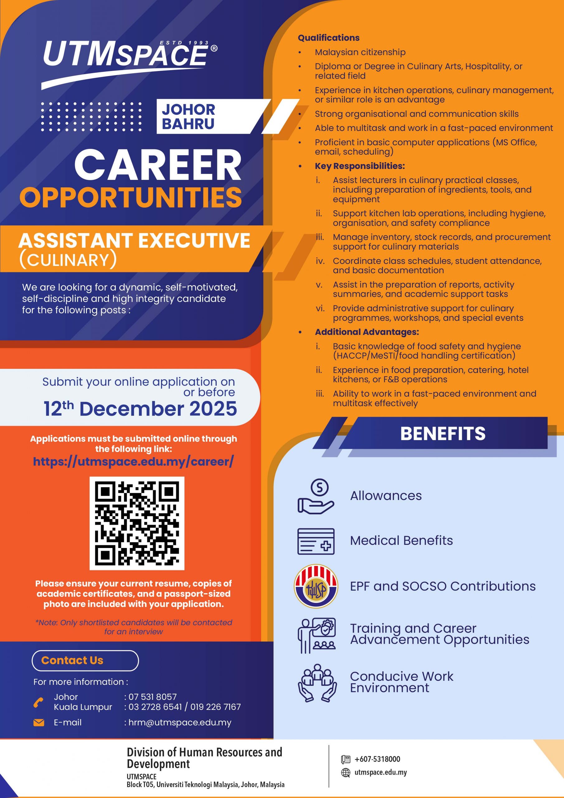 poster A4 - ASSISTANT EXECUTIVE – CULINARY JB