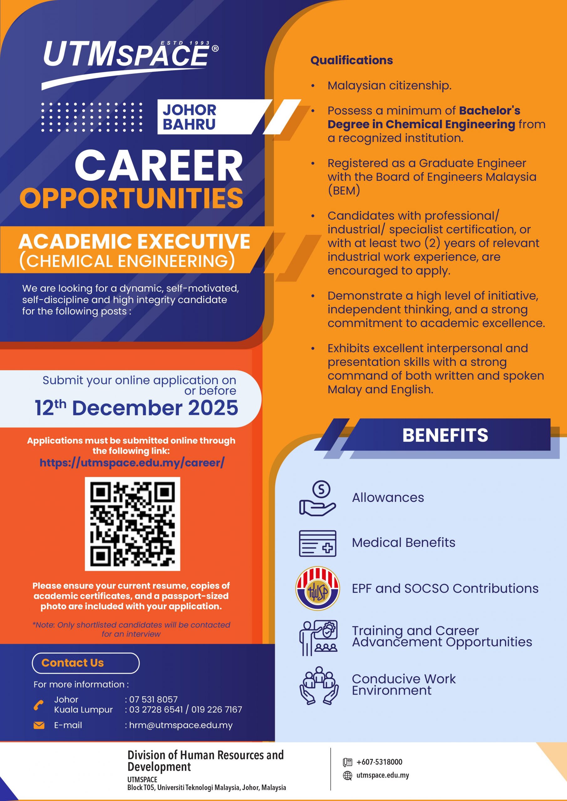 poster A4 - Academic Executive (Chemical Engineering)